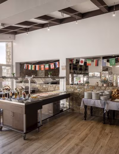 Le restaurant de l'hôtel Maristella à Algajola